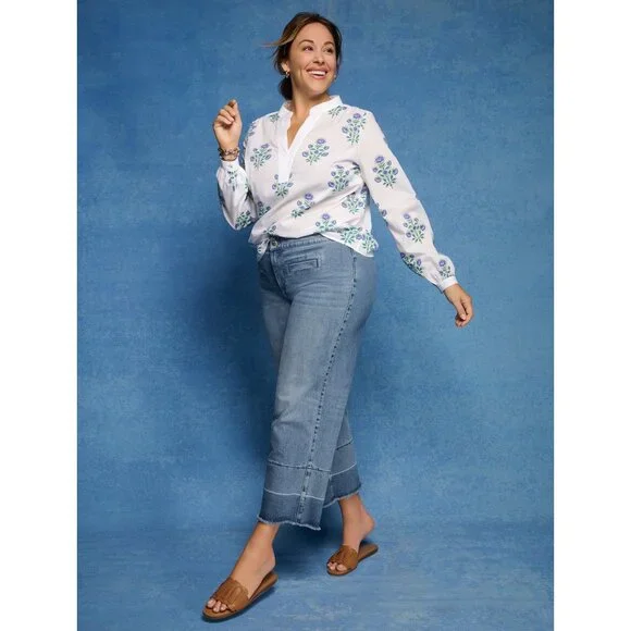 Talbots Wide Leg Crop Jeans 6P Released Hem Mid Rise Mattituck Wash NWT - Picture 4 of 4